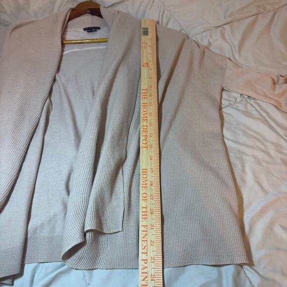 Theory Pink Linen Blend Draped Open Front Cardigan Womens Size Large Lightweight - Picture 4 of 7